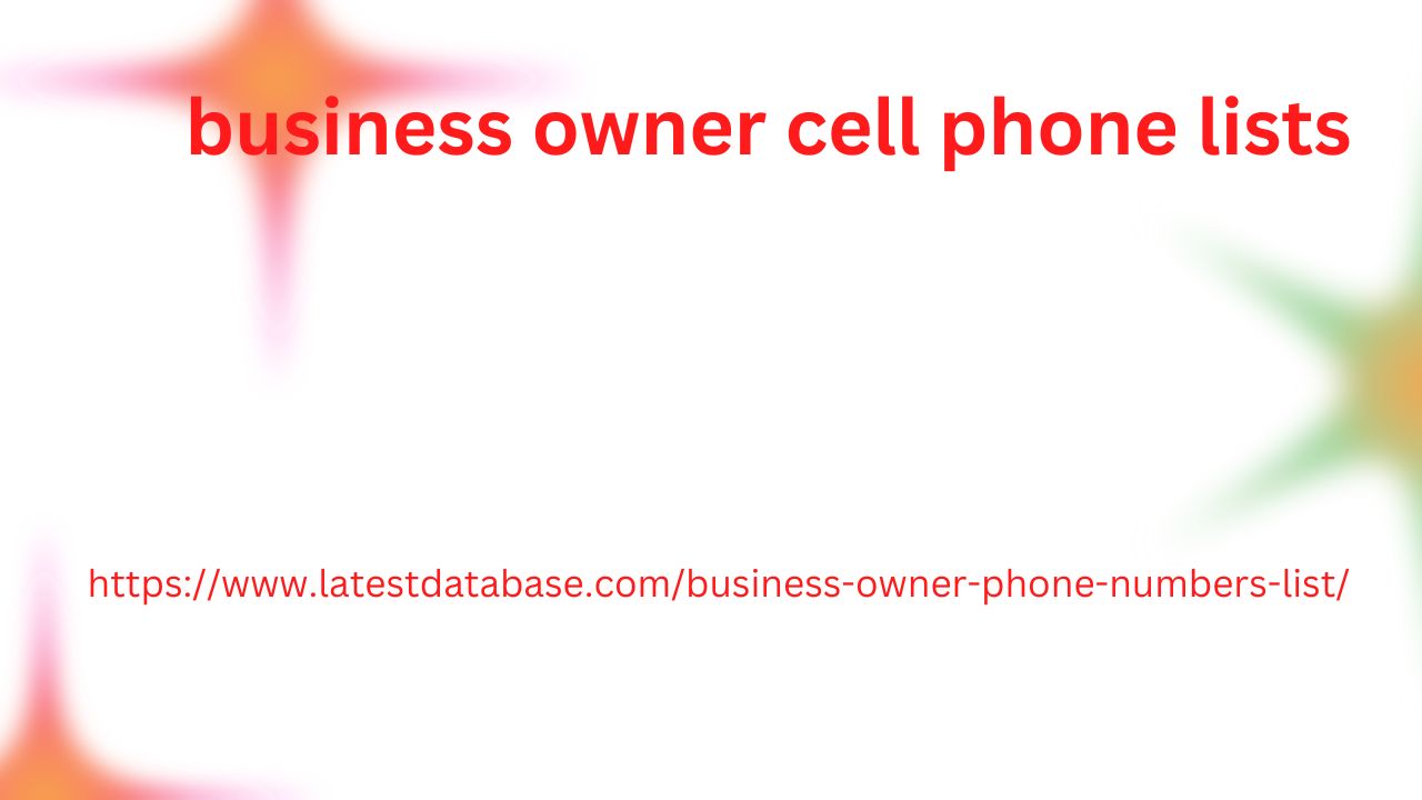 business owner cell phone lists